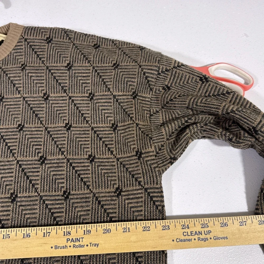 Vintage Cambridge Classics Sweater Mens Size Large Geometric Grandpacore Wool